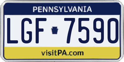 PA license plate LGF7590