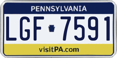 PA license plate LGF7591