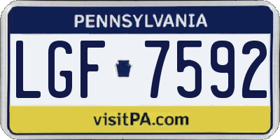 PA license plate LGF7592