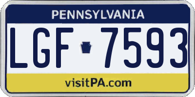 PA license plate LGF7593