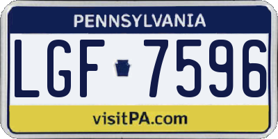 PA license plate LGF7596