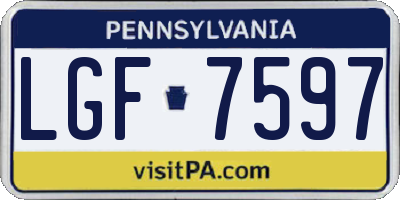 PA license plate LGF7597