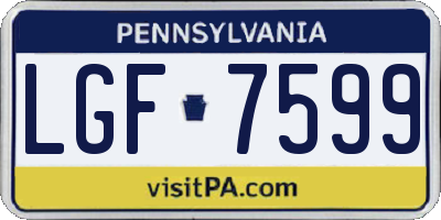 PA license plate LGF7599