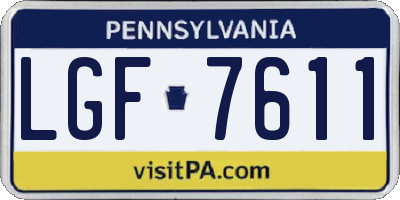 PA license plate LGF7611
