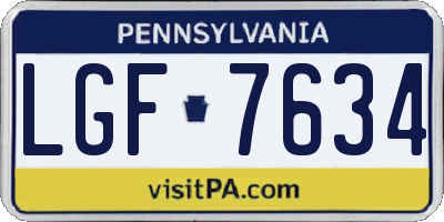 PA license plate LGF7634