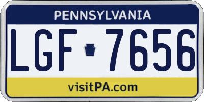 PA license plate LGF7656