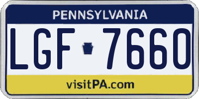 PA license plate LGF7660