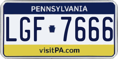 PA license plate LGF7666