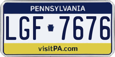 PA license plate LGF7676