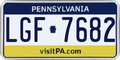 PA license plate LGF7682