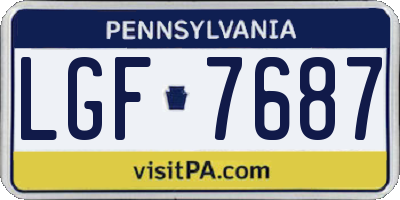 PA license plate LGF7687