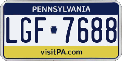 PA license plate LGF7688