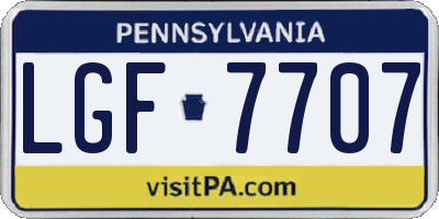 PA license plate LGF7707