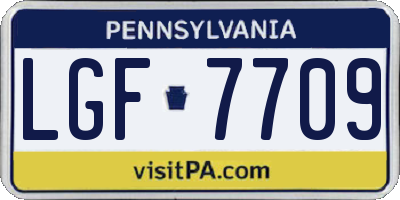 PA license plate LGF7709