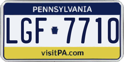 PA license plate LGF7710