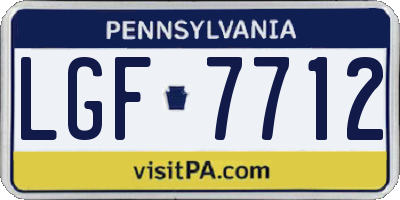 PA license plate LGF7712