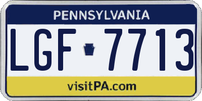 PA license plate LGF7713