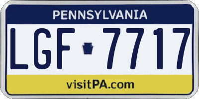 PA license plate LGF7717