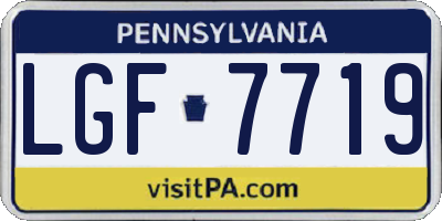 PA license plate LGF7719