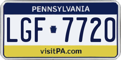 PA license plate LGF7720
