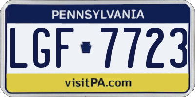 PA license plate LGF7723