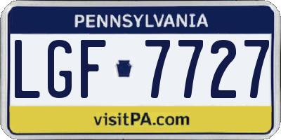 PA license plate LGF7727