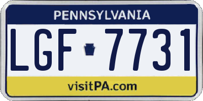 PA license plate LGF7731