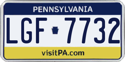 PA license plate LGF7732