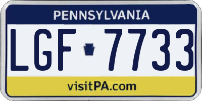 PA license plate LGF7733
