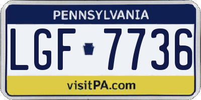 PA license plate LGF7736
