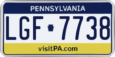 PA license plate LGF7738