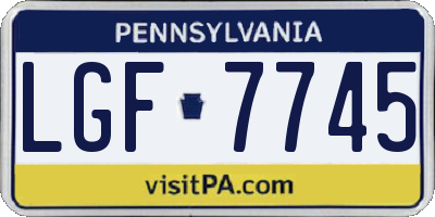 PA license plate LGF7745