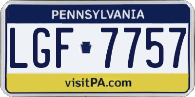 PA license plate LGF7757