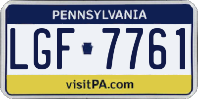 PA license plate LGF7761