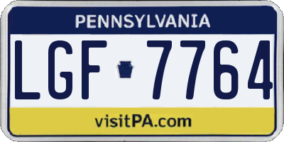 PA license plate LGF7764
