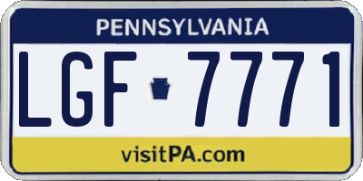 PA license plate LGF7771