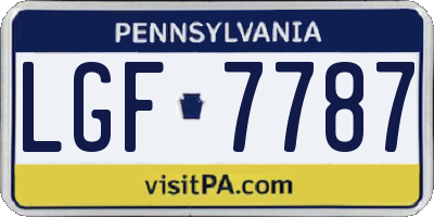 PA license plate LGF7787
