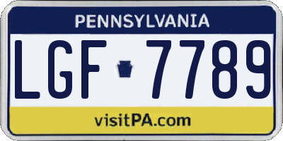 PA license plate LGF7789