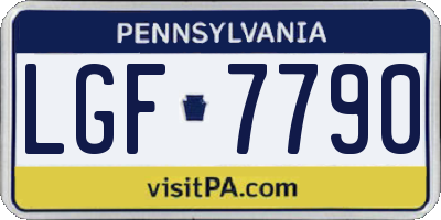 PA license plate LGF7790