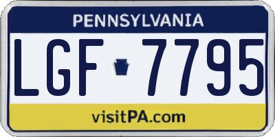 PA license plate LGF7795