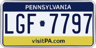PA license plate LGF7797