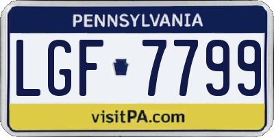 PA license plate LGF7799