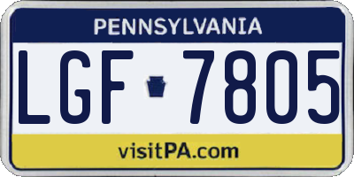 PA license plate LGF7805