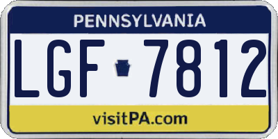 PA license plate LGF7812