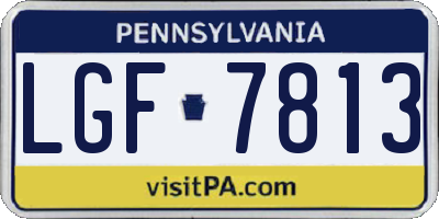 PA license plate LGF7813