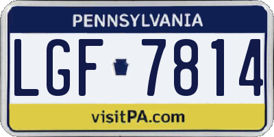 PA license plate LGF7814