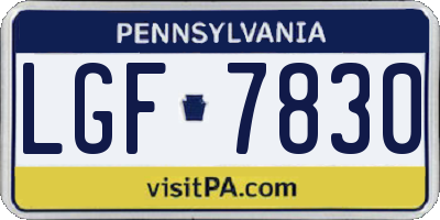 PA license plate LGF7830