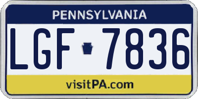 PA license plate LGF7836