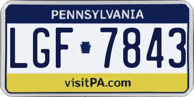 PA license plate LGF7843