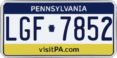 PA license plate LGF7852